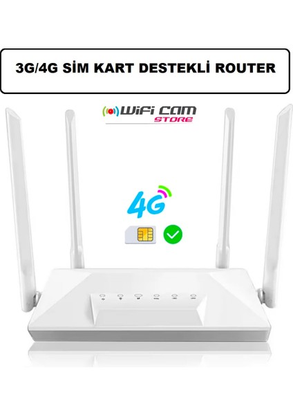 Sım Kart Destekli 4 Antenli Güçlü Wi-Fi Router – 3g/4g Desteği ile Her Yerde Internet! fiyatları