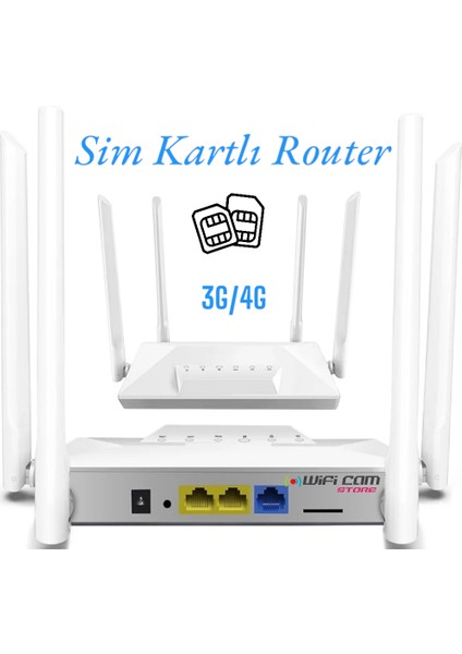 Sım Kart Destekli 4 Antenli Güçlü Wi-Fi Router – 3g/4g Desteği ile Her Yerde Internet! modelleri