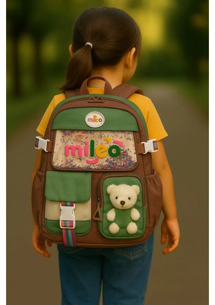 Peluş Oyuncaklı Sevimli Okul Çantası – Ilkokul ve Ortaokul Için Uygun + Ayıcık Hediyeli - Model5