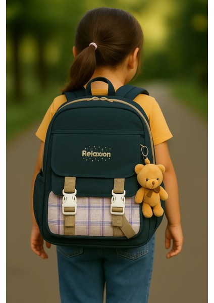 Peluş Oyuncaklı Sevimli Okul Çantası – Ilkokul ve Ortaokul Için Uygun + Ayıcık Hediyeli - Model2