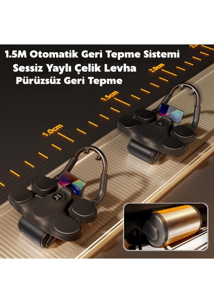 Pb-X5 Mekik Aleti Dijital Ekranlı Çek Bırak Dirsek Destekli Karın Egzersiz Aleti