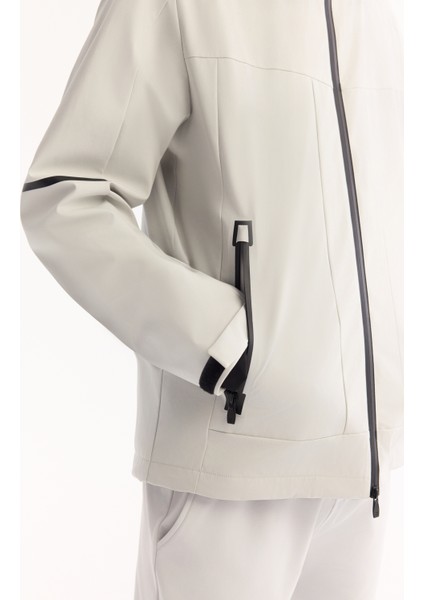 Erkek Gri Kapüşonlu Su İtici Rüzgar Geçirmez Hafif Mevsimlik Comfort Fit Mont A52Y6036