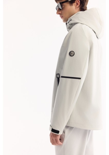 Erkek Gri Kapüşonlu Su İtici Rüzgar Geçirmez Hafif Mevsimlik Comfort Fit Mont A52Y6036