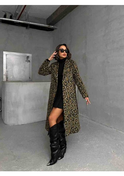 Kadın Kaşe Leopar Kaban fiyatları