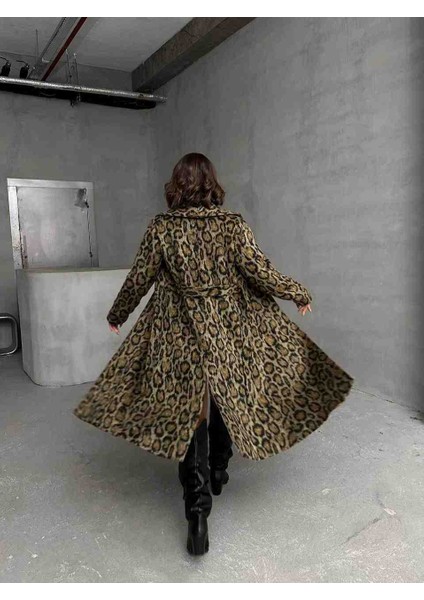 Kadın Kaşe Leopar Kaban indirimleri