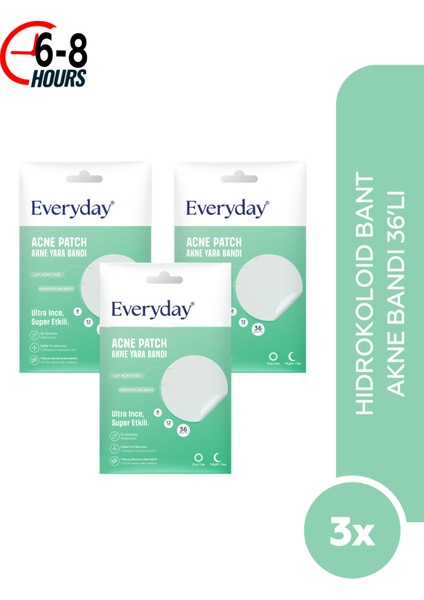 Hidrokolloid Acne Pimple Patch & Sivilce Yatıştırıcı Bant 36'lı- (3 lü Paket 3*36 adet)
