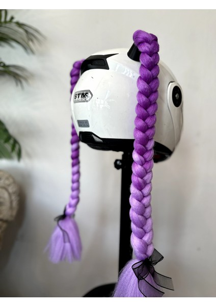 Motor & Motosiklet Lila Ombreli Çift Örgü Saç Kask Dış Aksesuarı fiyatları