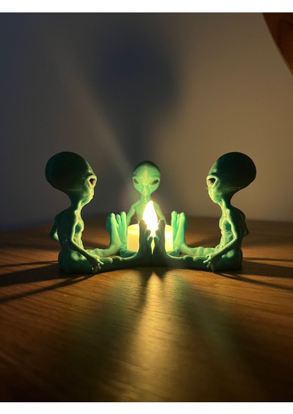 3D Baskı Uzaylı Mumluk – Modern Tasarım Dekorasyon fiyatları
