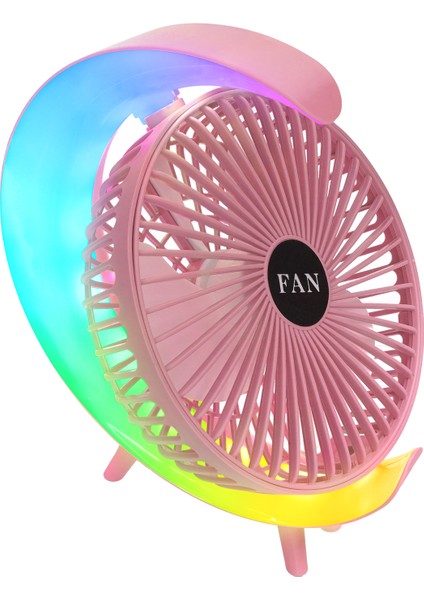 Masaüstü Ev Ofis Soğutucu Pervane Fan Taşınabilir Şarjlı Ev Ofis Vantilatör Rgb'li Döner Başlıklı fırsatları