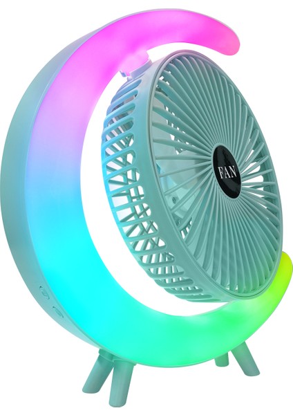 Masaüstü Ev Ofis Soğutucu Pervane Fan Taşınabilir Şarjlı Ev Ofis Vantilatör Rgb'li Döner Başlıklı modelleri