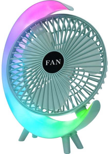 Masaüstü Ev Ofis Soğutucu Pervane Fan Taşınabilir Şarjlı Ev Ofis Vantilatör Rgb'li Döner Başlıklı fırsatları
