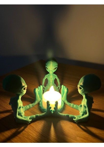 3D Baskı Uzaylı Mumluk – Modern Tasarım Dekorasyon modelleri