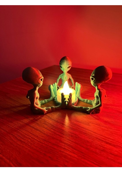 3D Baskı Uzaylı Mumluk – Modern Tasarım Dekorasyon indirimleri