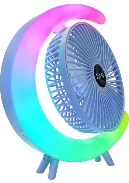 Masaüstü Ev Ofis Soğutucu Pervane Fan Taşınabilir Şarjlı Ev Ofis Vantilatör Rgb'li Döner Başlıklı fiyatları