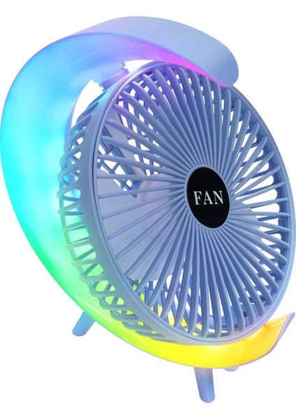 Masaüstü Ev Ofis Soğutucu Pervane Fan Taşınabilir Şarjlı Ev Ofis Vantilatör Rgb'li Döner Başlıklı indirimleri