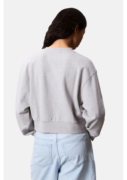 Ck LV047C911G French Terry Woven Label Crew Sw Kadın Sweatshirt modelleri