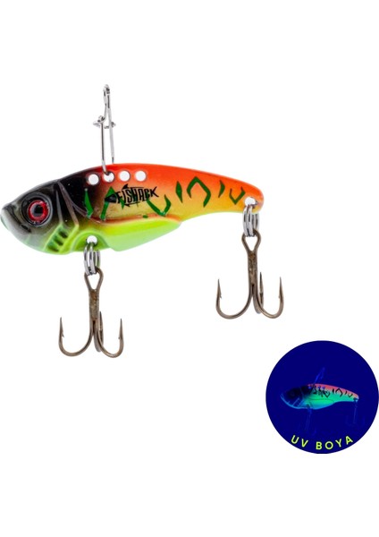 Vibrasyon Yem - Lrf/spin Jig - Fishack Vibrax - 7g 40MM - Uv Blaze - Uv Boyalı