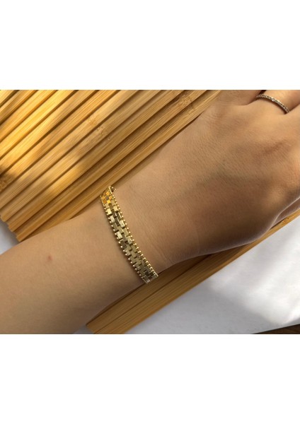 Kordon Model Zarif Şık Gold Renk Çelik Bileklik fırsatları