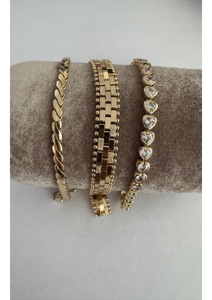 Kordon Model Zarif Şık Gold Renk Çelik Bileklik indirimleri
