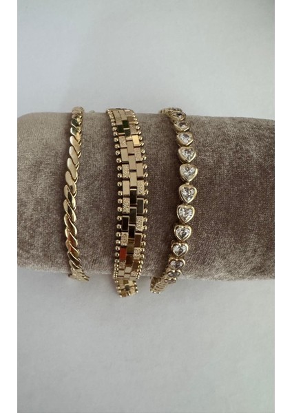 Kordon Model Zarif Şık Gold Renk Çelik Bileklik