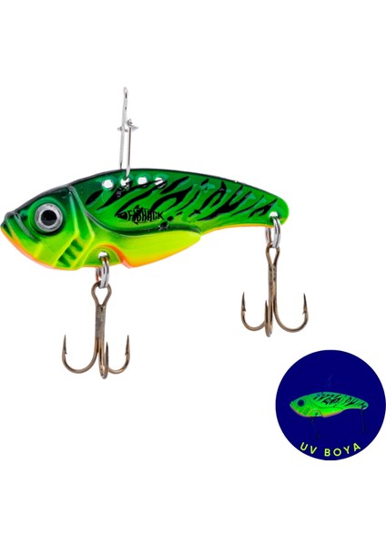 Vibrasyon Yem - Lrf/spin Jig - Fishack Vibrax - 15G 55MM - Tiger Strike - Uv Boyalı