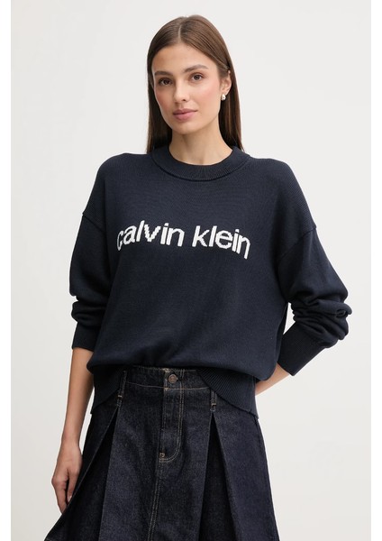 Ck LV047C311G Cotton Graphic Pullover Kadın Sweaters