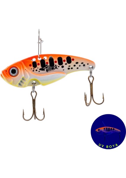 Vibrasyon Yem - Lrf/spin Jig - Fishack Vibrax - 15G 55MM - Fire Dot - Uv Boyalı