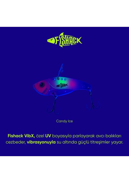 Vibrasyon Yem - Lrf/spin Jig - Fishack Vibrax - 7g 40MM - Candy Ice - Uv Boyalı modelleri