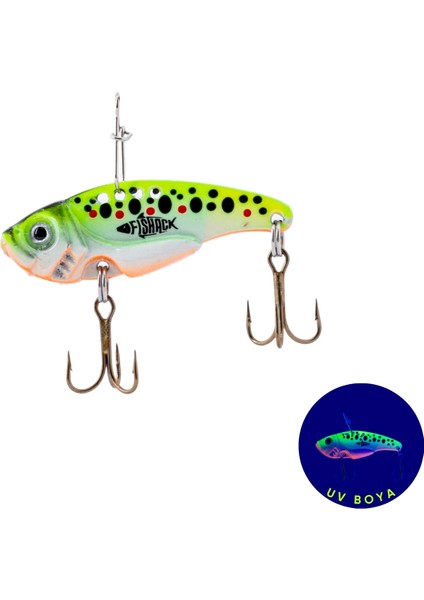 Vibrasyon Yem - Lrf/spin Jig - Fishack Vibrax - 7g 40MM - Fire Gill - Uv Boyalı