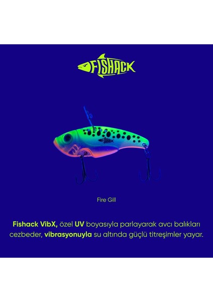Vibrasyon Yem - Lrf/spin Jig - Fishack Vibrax - 7g 40MM - Fire Gill - Uv Boyalı fırsatları