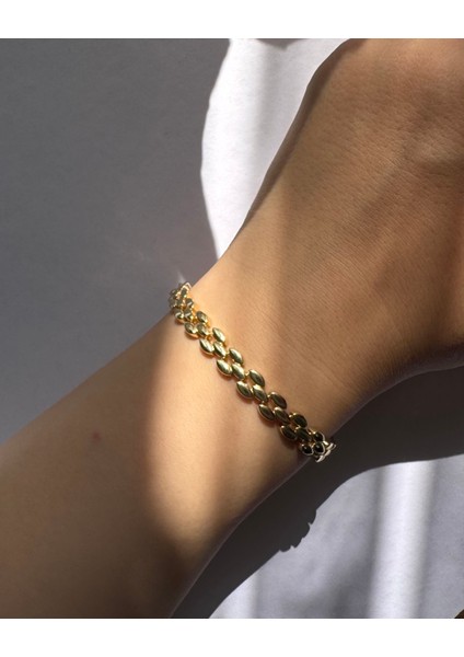 Kordon Model Taşsız Altın Renginde Bileklik modelleri