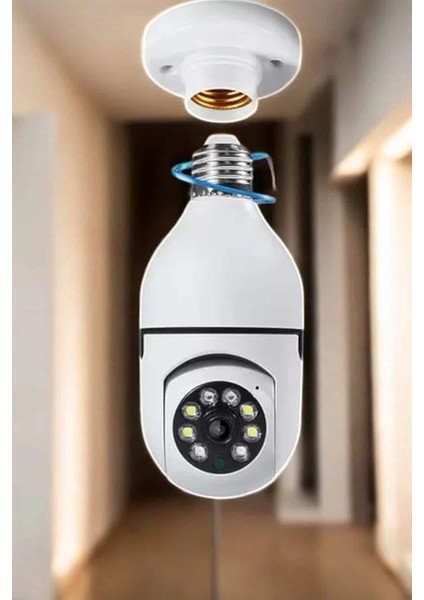 Wifi Kamera Duylu Ampul Görünümlü 360 Derece Dönebilen Ev Kamerası modelleri