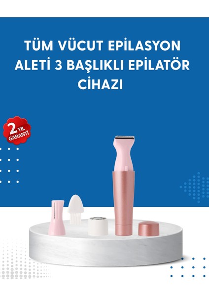 3 Başlıklı Taşınabilir Yüz ve Vücut Tüy Alma Makinesi