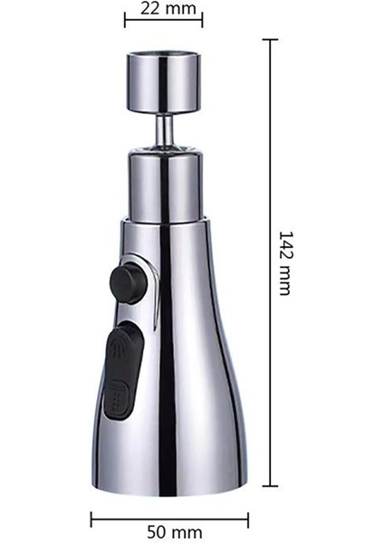 Main Shop 3 Fonksiyonlu Metalik Musluk Başlığı Paslanmaz Metalik Musluk Başlığı Oynar Başlıklı M-118 indirimleri