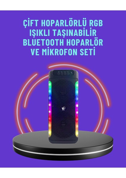 Ev Ve Dış Mekan Kullanımına Uygun Rgb Işıklı Hoparlör