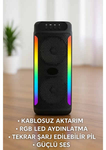 Ev Ve Dış Mekan Kullanımına Uygun Rgb Işıklı Hoparlör indirimleri
