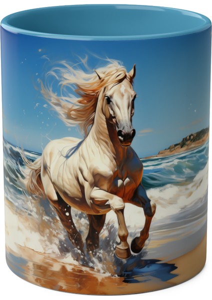 At Desenli Baskılı Kupa Bardak