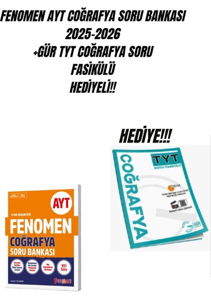 Fenomen Ayt Coğrafya Soru Bankası+Gür Tyt Coğrafya Soru Fasikülü Hediye!!