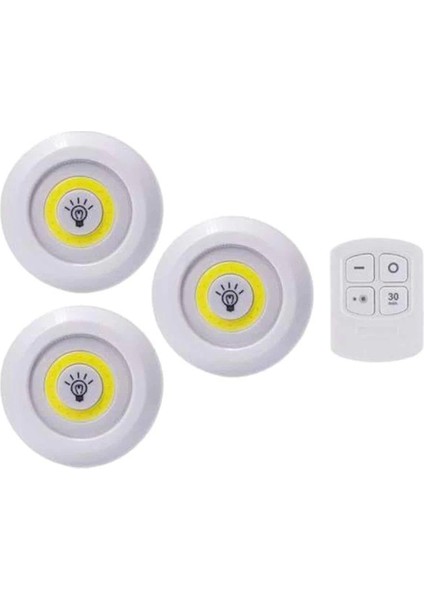LED Lamba 3'lü Uzaktan Kumandalı Yapışkanlı fırsatları