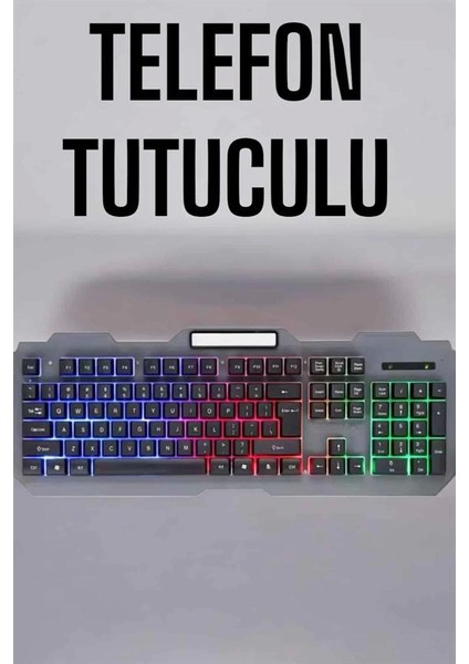 Q Klavye Rgb Işıklı Klavye ve Mouse Seti Kablolu Mouse Hediyeliş
