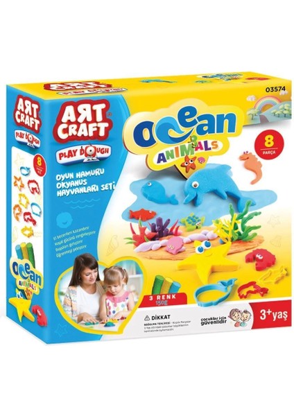 03574, Okyanus Hayvanları Seti Oyun Hamuru 150 gr / +3 Yaş indirimleri