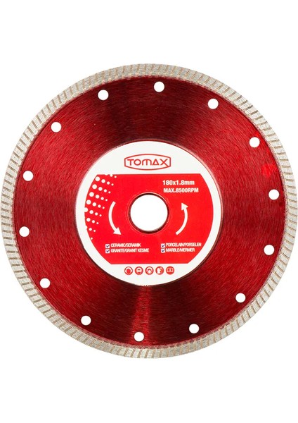 Tomax Seramik Fayans Kesici Disk - 180X1,8X22