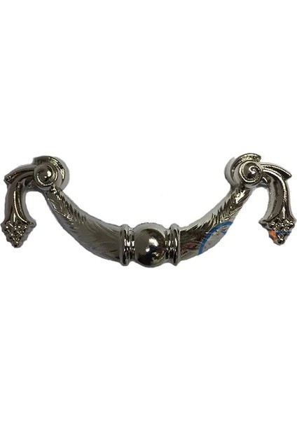 Dekoratif Zamak Üzümlü Kulp - 64MM, Nikel, 100 Adet