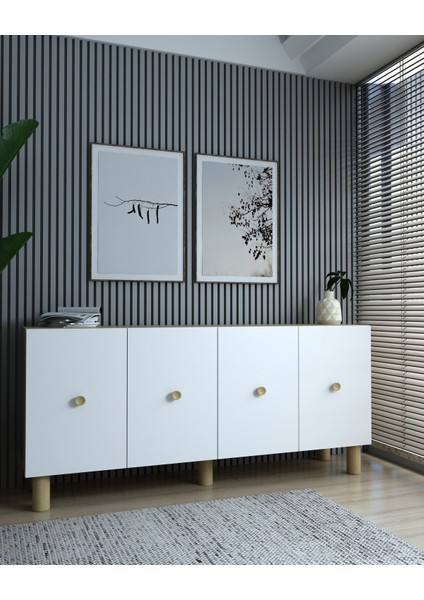 KA1504DB- Zeyn Bohem Konsol,tv Sehpası,çok Amaçlı Dolap,kahve Köşesi 150CM Safirmeşe-Beyaz fiyatları