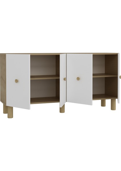 KA1504DB- Zeyn Bohem Konsol,tv Sehpası,çok Amaçlı Dolap,kahve Köşesi 150CM Safirmeşe-Beyaz modelleri