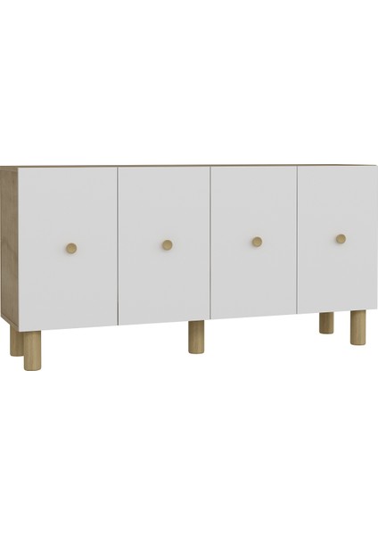 KA1504DB- Zeyn Bohem Konsol,tv Sehpası,çok Amaçlı Dolap,kahve Köşesi 150CM Safirmeşe-Beyaz indirimleri