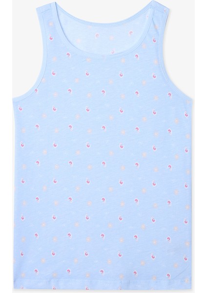 Kız Çocuk Chicken Çiçekli Desenli Kalın Askılı Pamuklu 2'li Atlet fırsatları