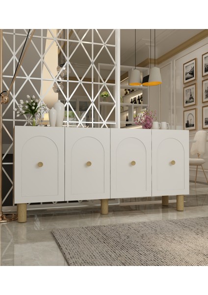 KA1505DB-ELLE Bohem Konsol ,tv Sehpası ,çok Amaçlı Dolap ,kahve Köşesi 150CM Safirmeşe-Beyaz fiyatları