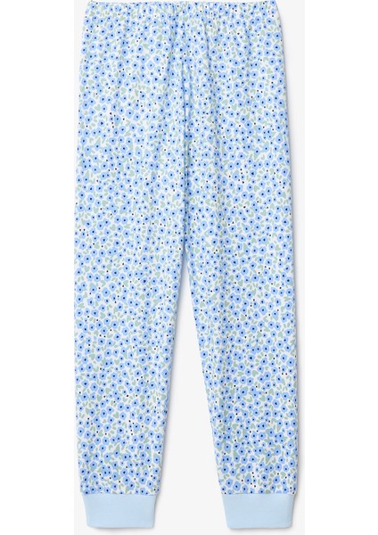 Kırık Beyaz Kız Çocuk Çıtır Çiçek Desenli Uzun Kollu Pamuklu 2'li Pijama Takımı fırsatları