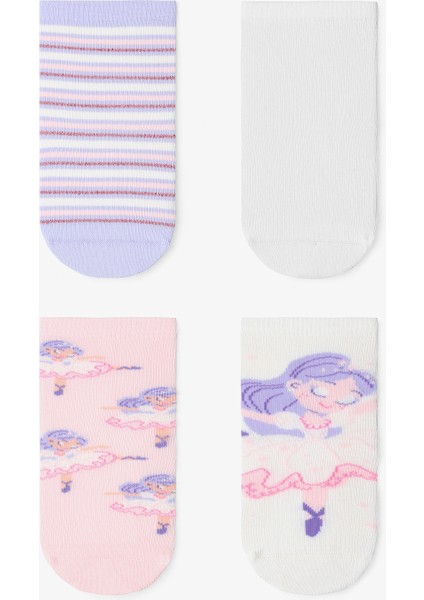 Kız Çocuk Hopping Peri Desenli 4'lü Soket Çorap